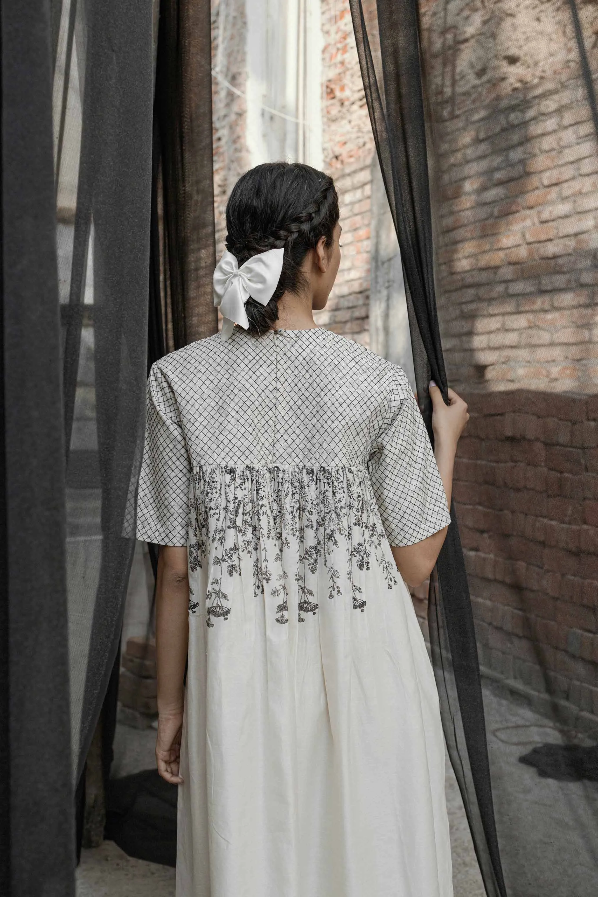 White Chanderi Maxi Dress