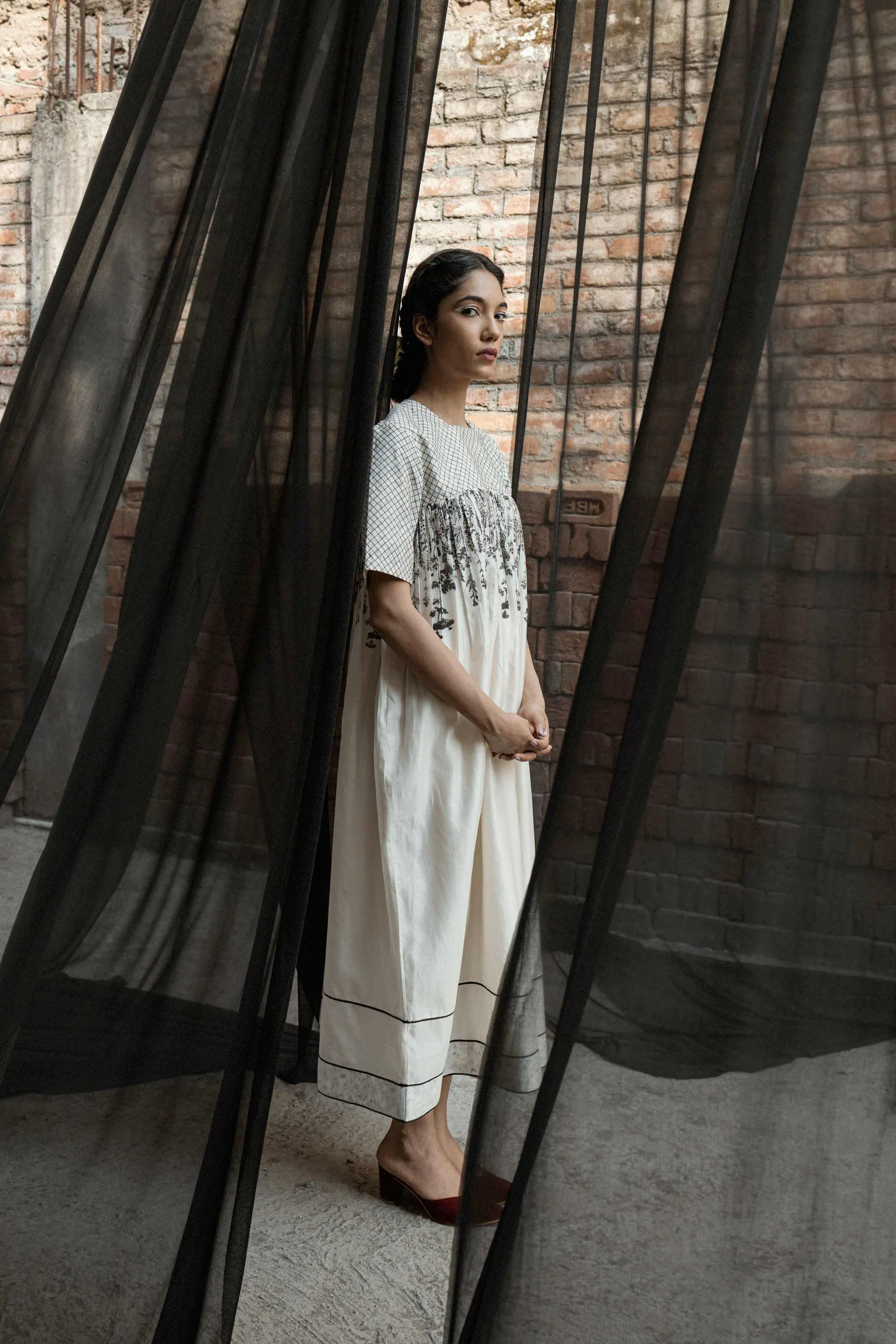 White Chanderi Maxi Dress