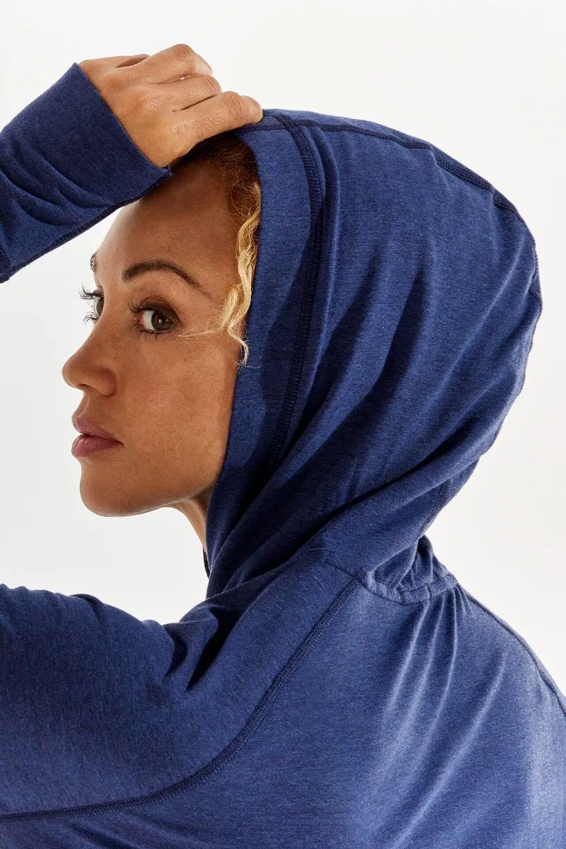 Women's LumaLeo Hoodie Dress  |  Indigo Heather