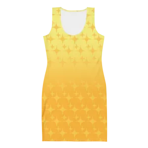 Yellow Ghost Sparkle Bodycon Tank Dress (Adult XS-XL)